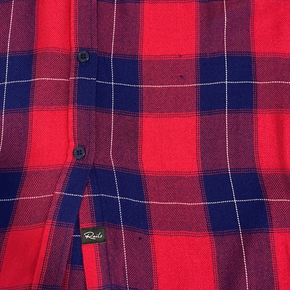 Rails Britt Ruby/Navy Short Sleeve Plaid XS - Picture 5 of 9